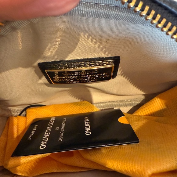 Valentino By Mario Valentino Black Crossbody Bag with Gold Accents - Picture 3 of 4